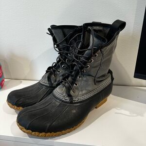 Black and Gray Maine Hunting Shoes - Bean Boots - Duck Boots. Canvas Upper.